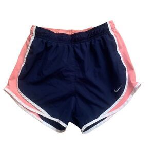 Nike Dri-Fit Navy Blue & Pink Mesh Lined Tempo Running Shorts Size Small